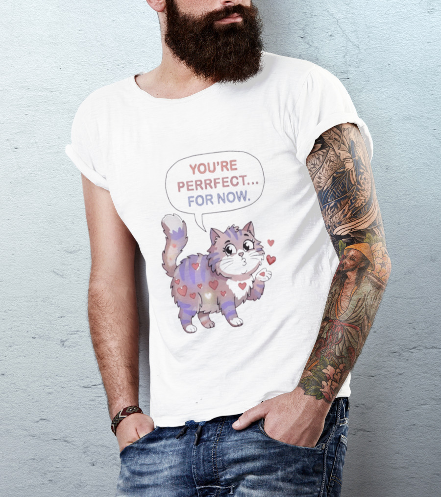 You're Perrfect For Now Love Cat Hearts T-Shirt