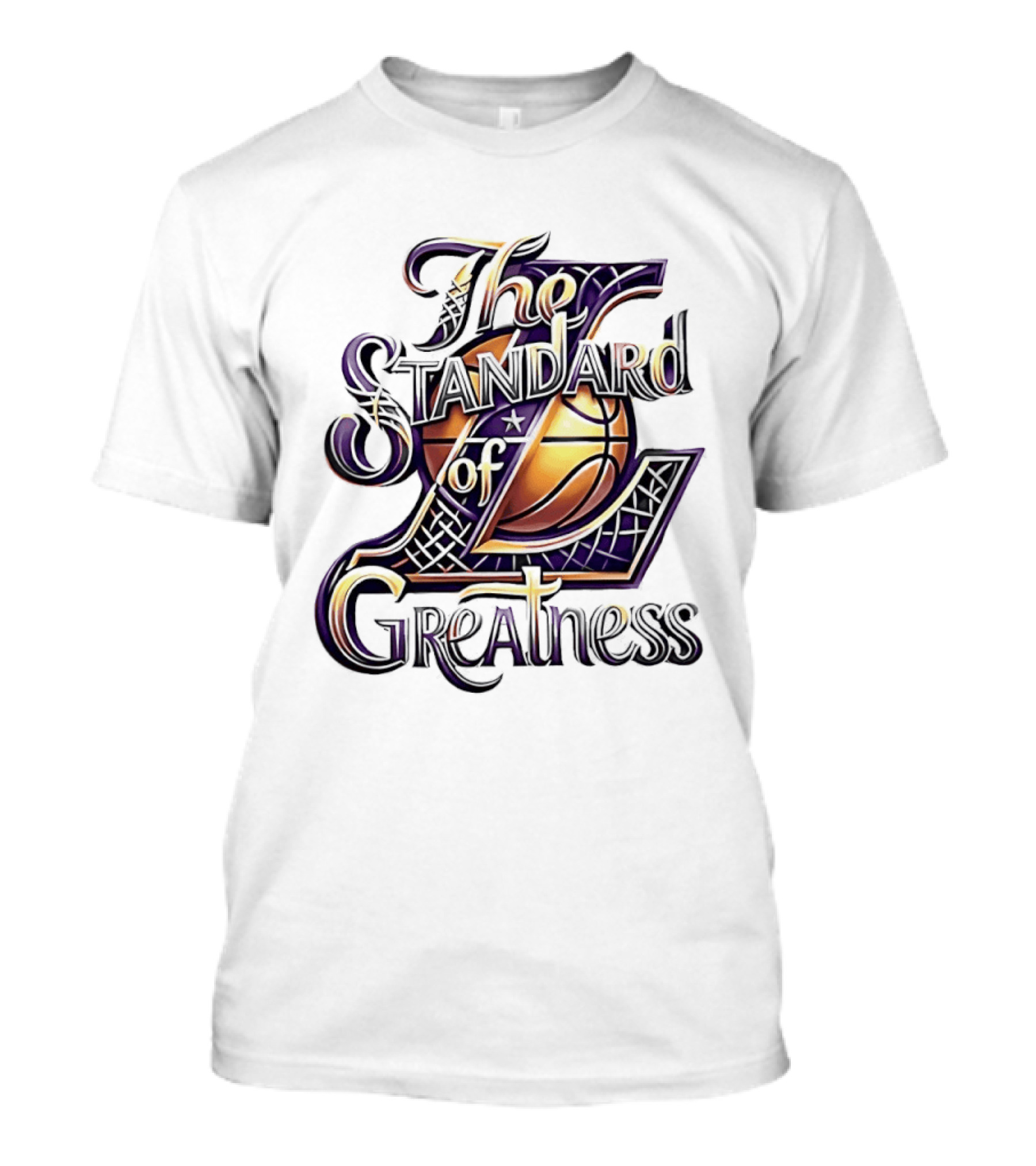 The Standard Of Greatness Gold Basketball Trophy Lakers T-Shirt