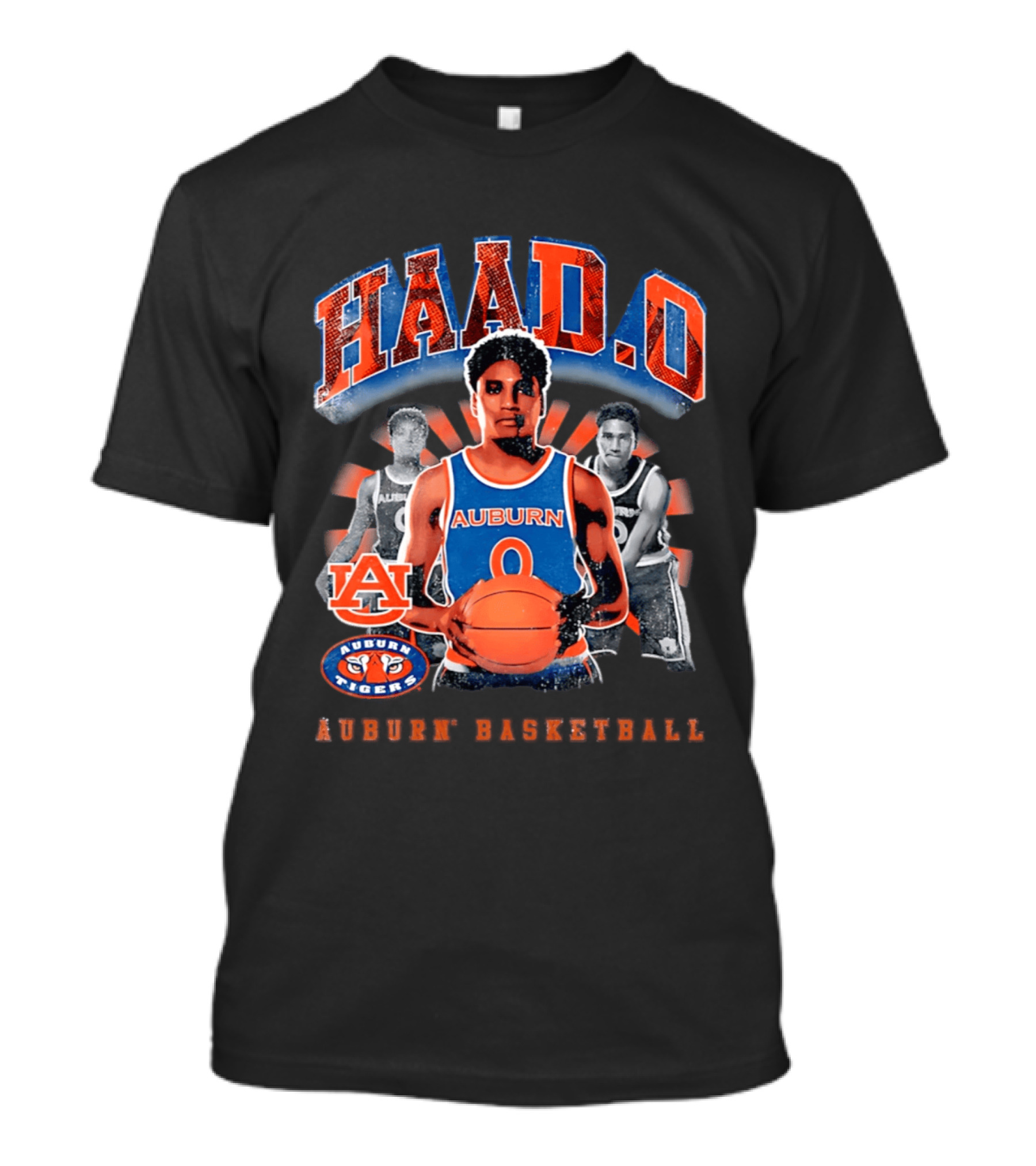 HAAD.O Auburn Basketball Tigers Player Number 0 Collage T-Shirt
