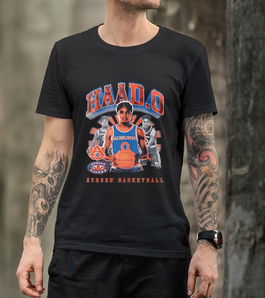HAAD.O Auburn Basketball Tigers Player Number 0 Collage T-Shirt