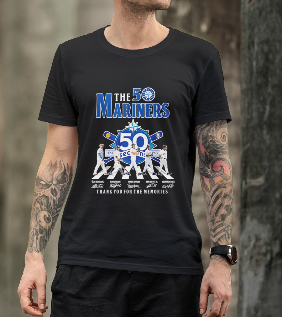 The Mariners 50th Anniversary 1977 2026 Iconic Players Thank You For The Memories T-Shirt