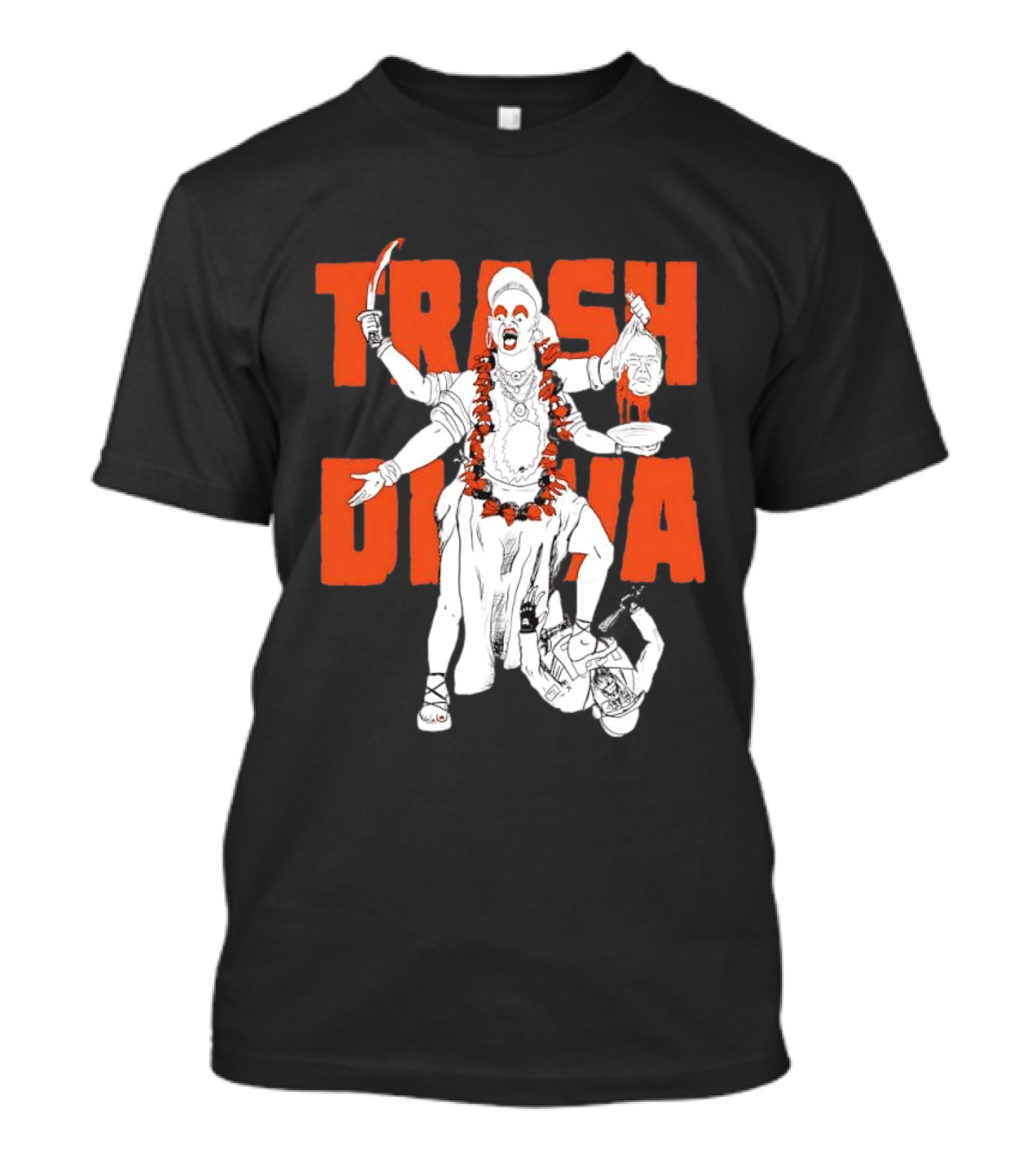 Trash Diva Multi Armed Figure With Head And Sword T-Shirt