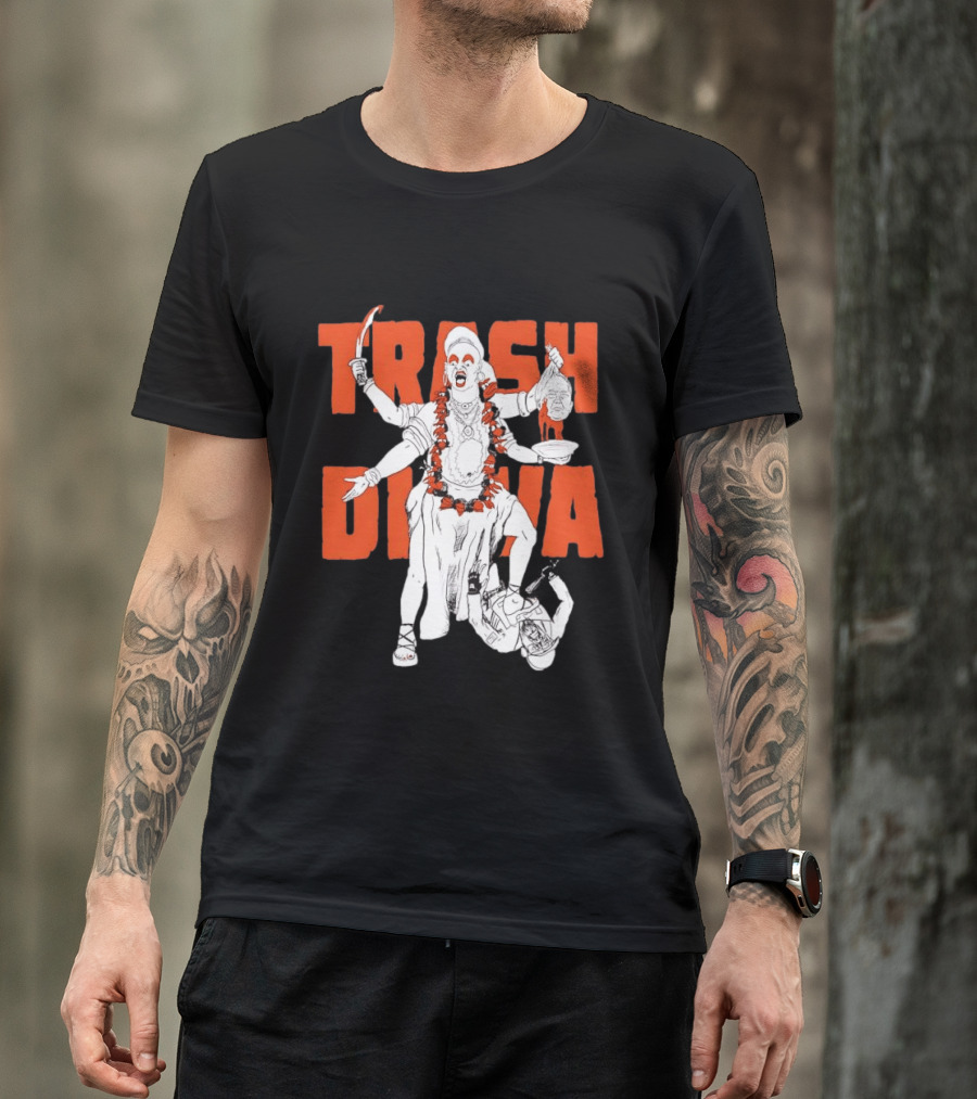 Trash Diva Multi Armed Figure With Head And Sword T-Shirt