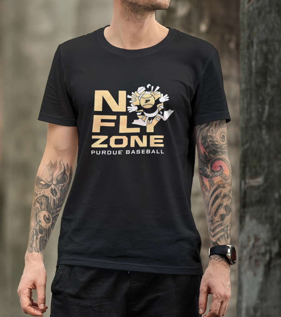 No Fly Zone Purdue Baseball Blocked Baseball F Catch T-Shirt