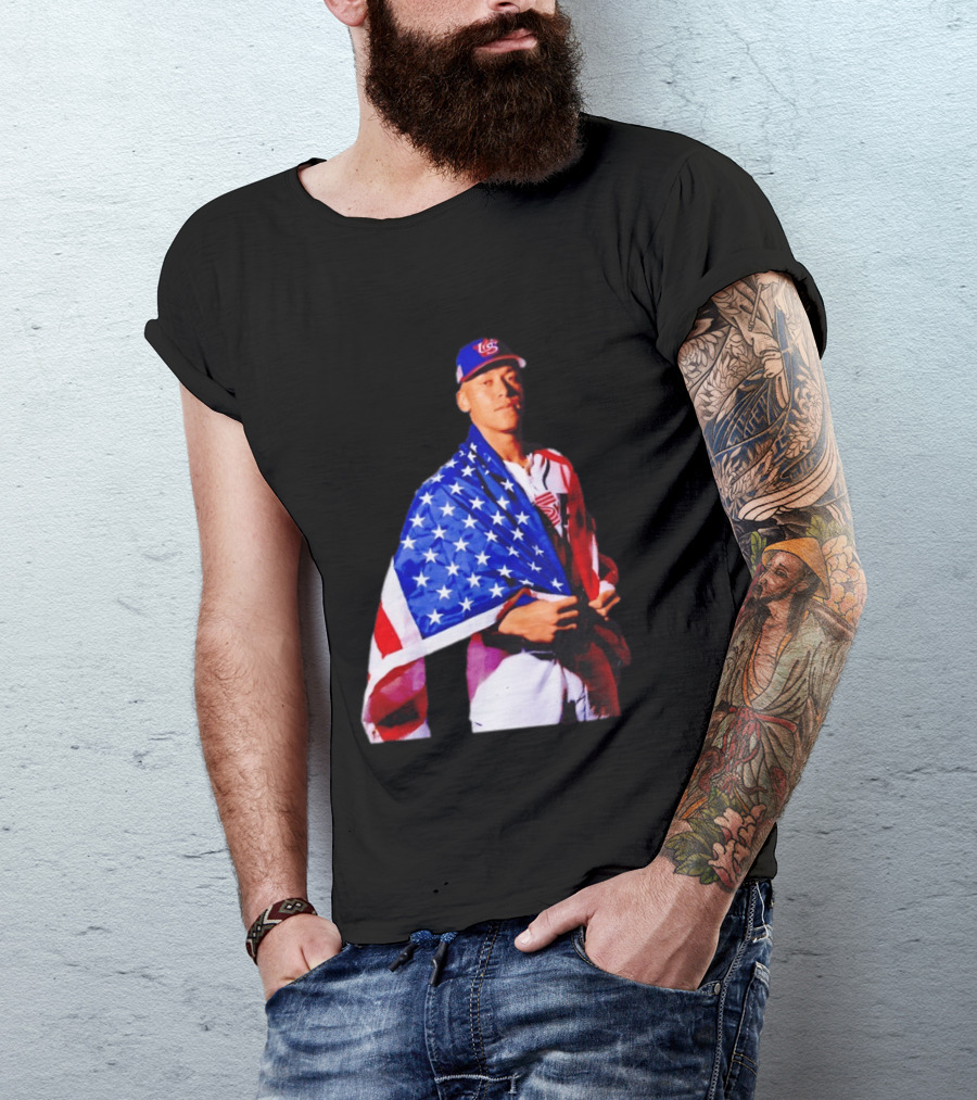 Aaron Judge Captain Team USA Baseball American Flag T-Shirt