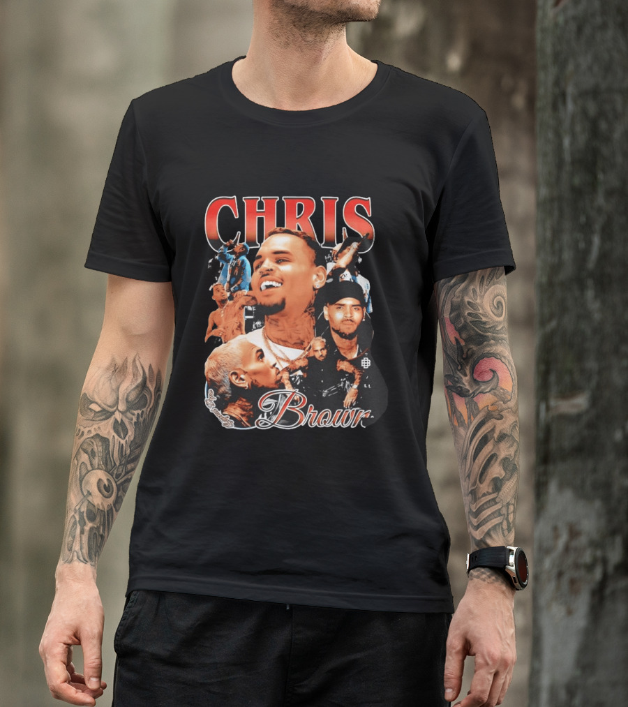 Chris Brown Iconic R&B Singer Collage T-Shirt