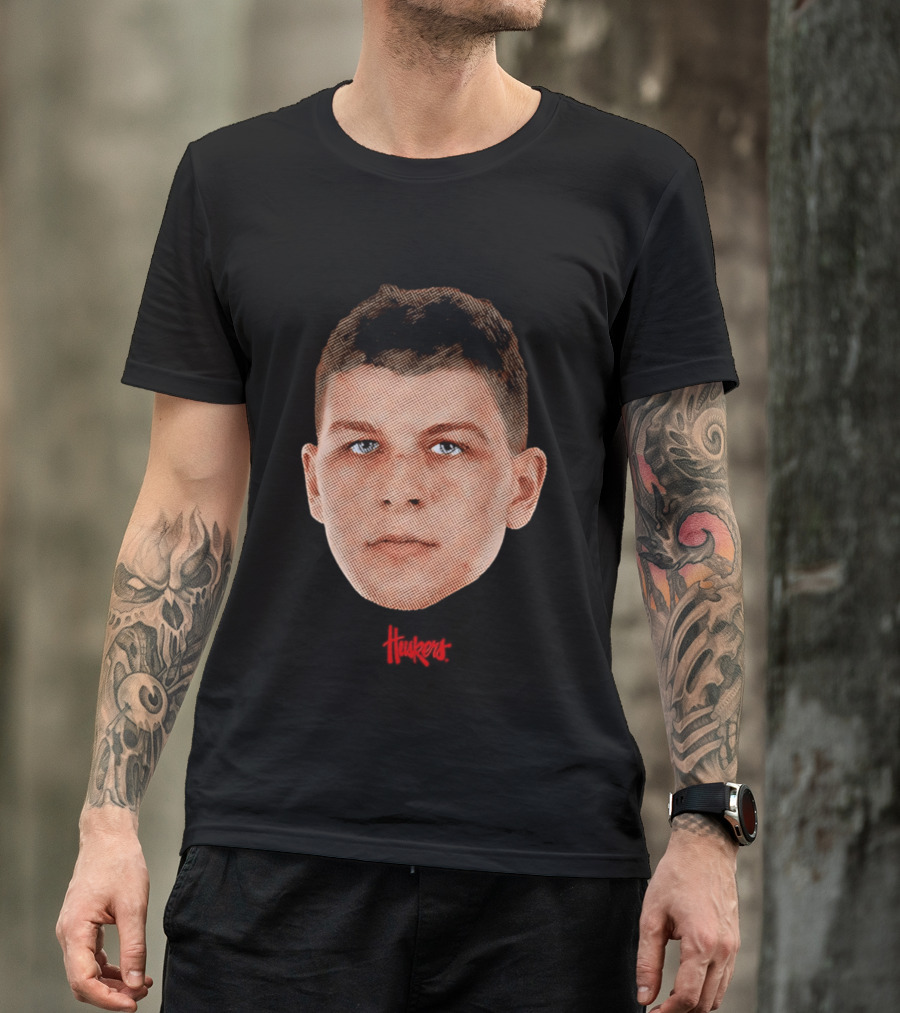 Cale Jacobsen Nebraska Cornhuskers Big Head Huskers Fan Gear T-Shirt