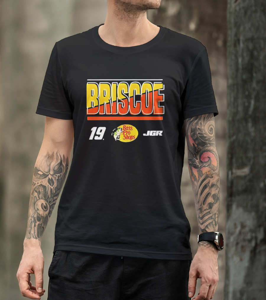 BRISCOE 19 Bass Pro Shops 2025 Cup Series Racing Fan Gear T-Shirt