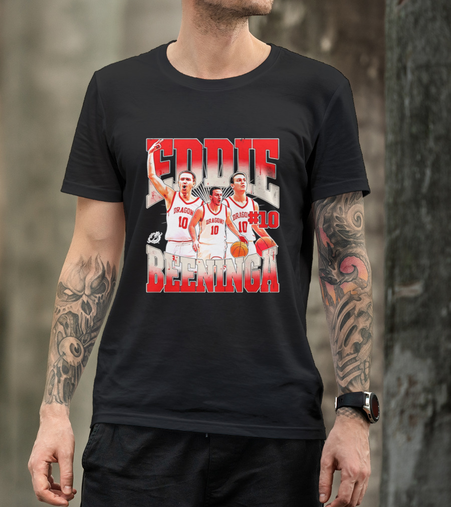 Eddie Beeninga Dragons Basketball #10 Collage MSUM NCAA T-Shirt