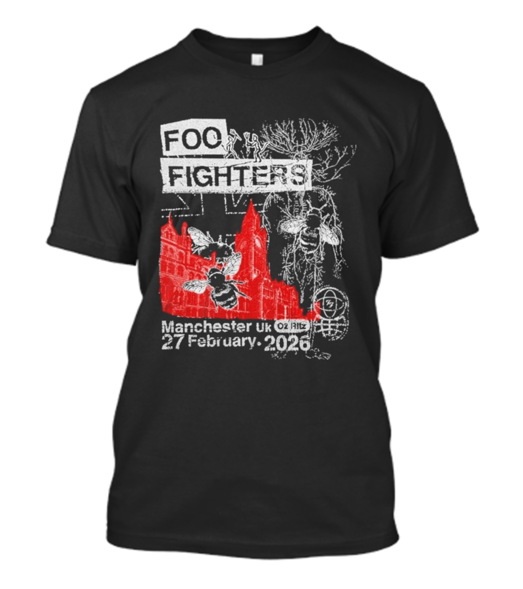 Foo Fighters Manchester UK 27 February 2026 Surprise Show O2 Ritz Bee T-Shirt