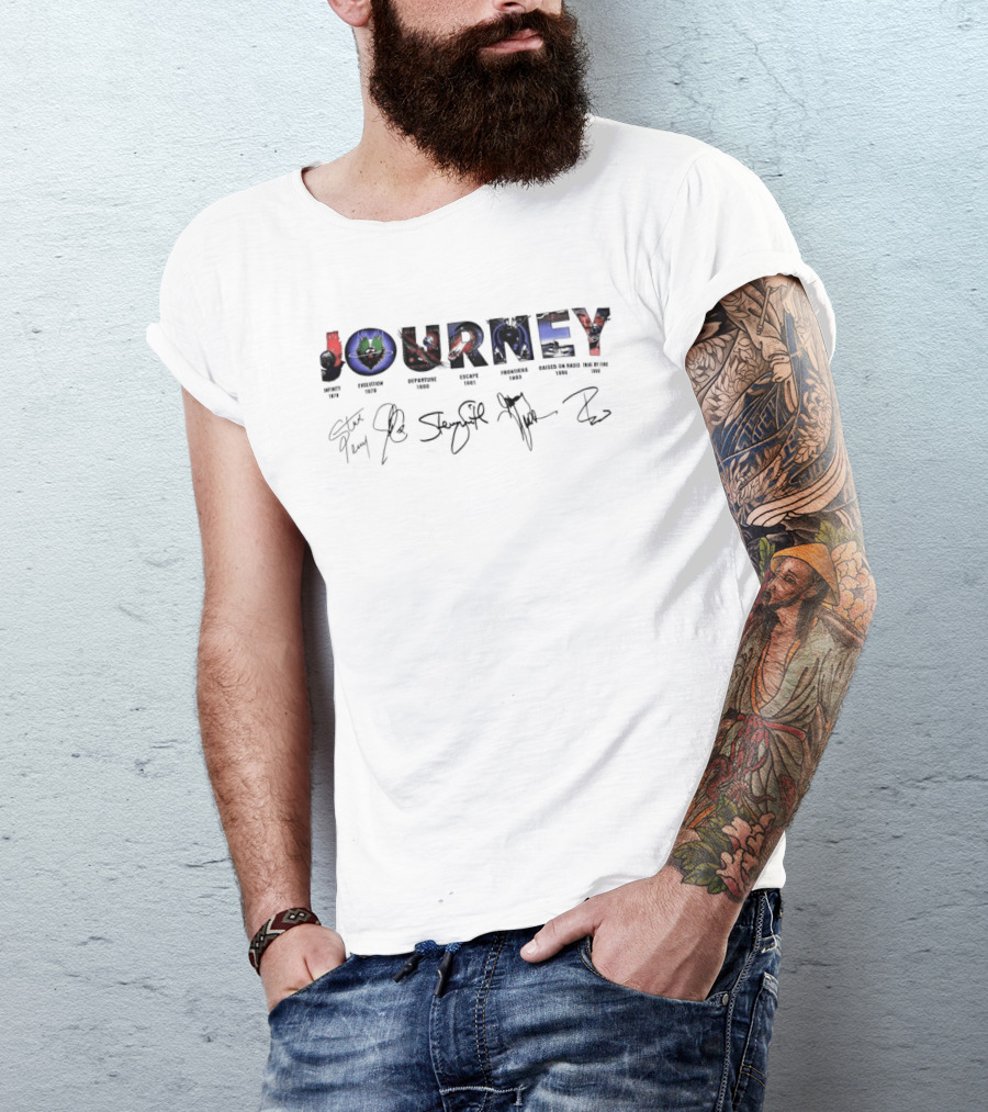 Journey Band Tour Heart Wings Signatures T-Shirt