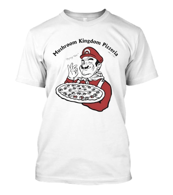Mushroom Kingdom Pizzeria Funny Pizza Chef Winking Gesture Gaming Fan T-Shirt