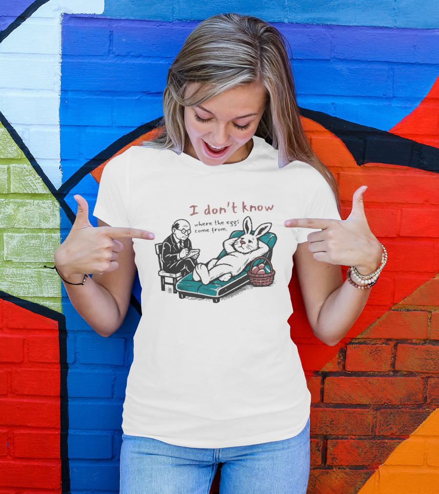 I Don't Know Where The Eggs Come From Old Man And Bunny T-Shirt
