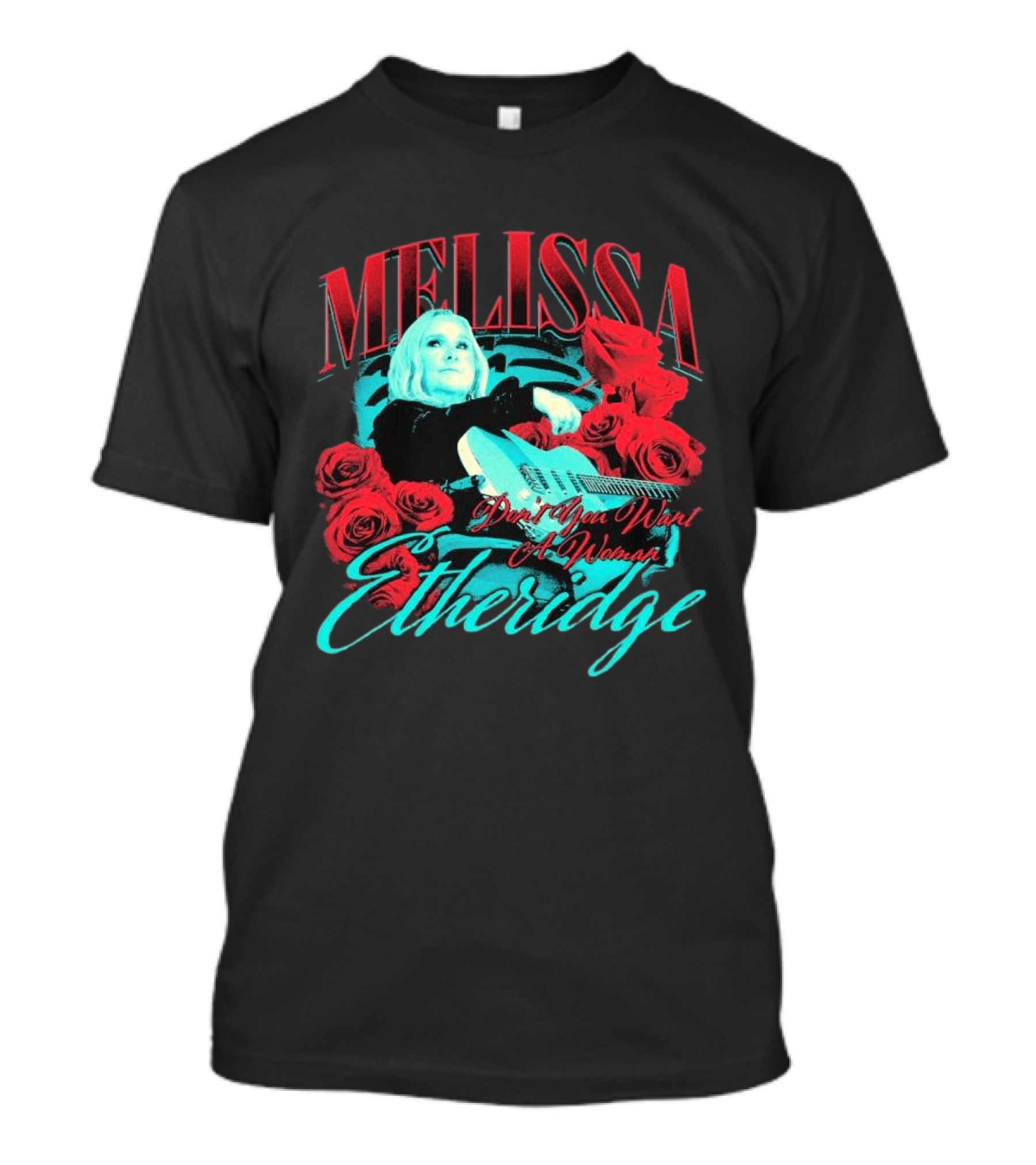Melissa Etheridge Don't You Want A Woman Red Roses Guitar T-Shirt