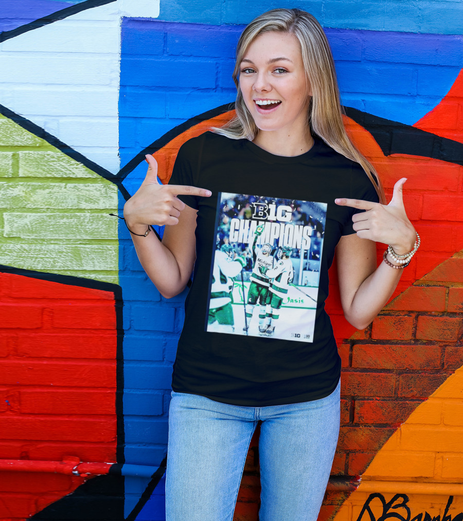 B1G Champions Michigan State Spartans Ice Hockey 2026 B1G Men's Hockey Regular Season Champs Back To Back T-Shirt