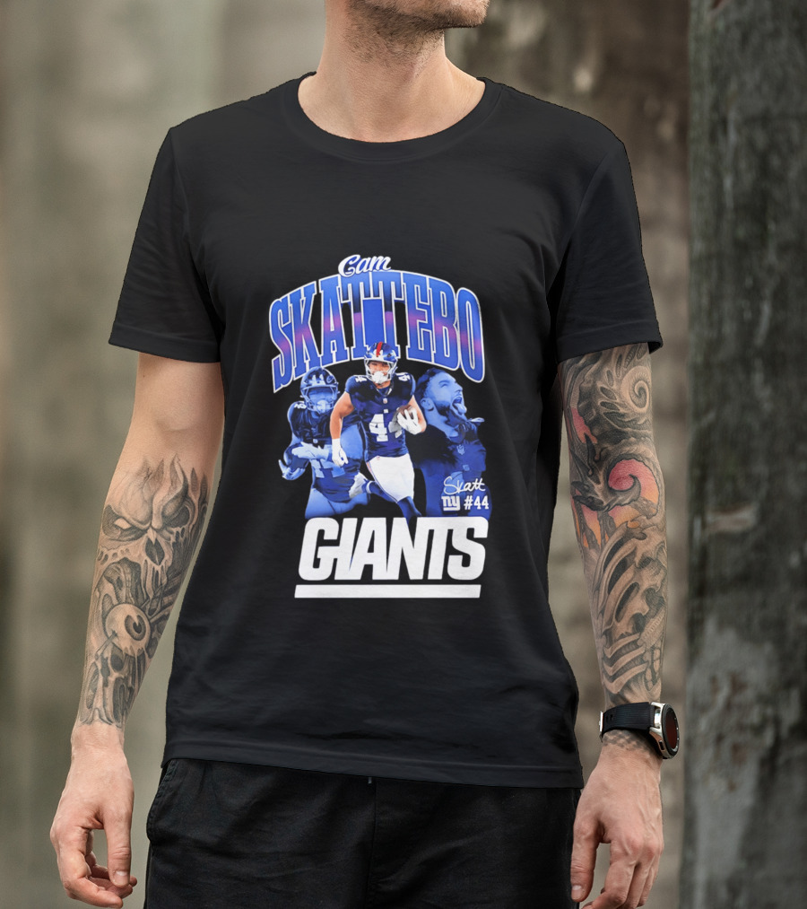 Cam Skattebo Giants #44 Triple Pic T-Shirt