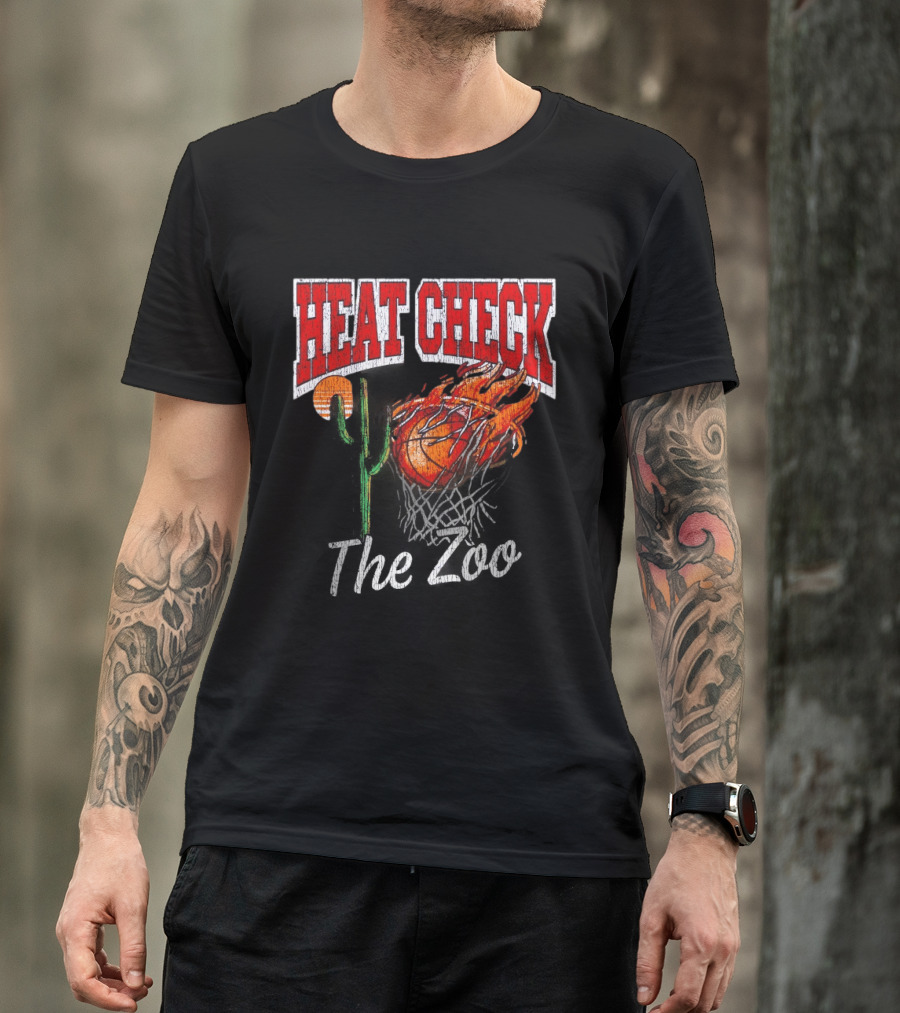 Heat Check The Zoo Flaming Basketball Cactus T-Shirt