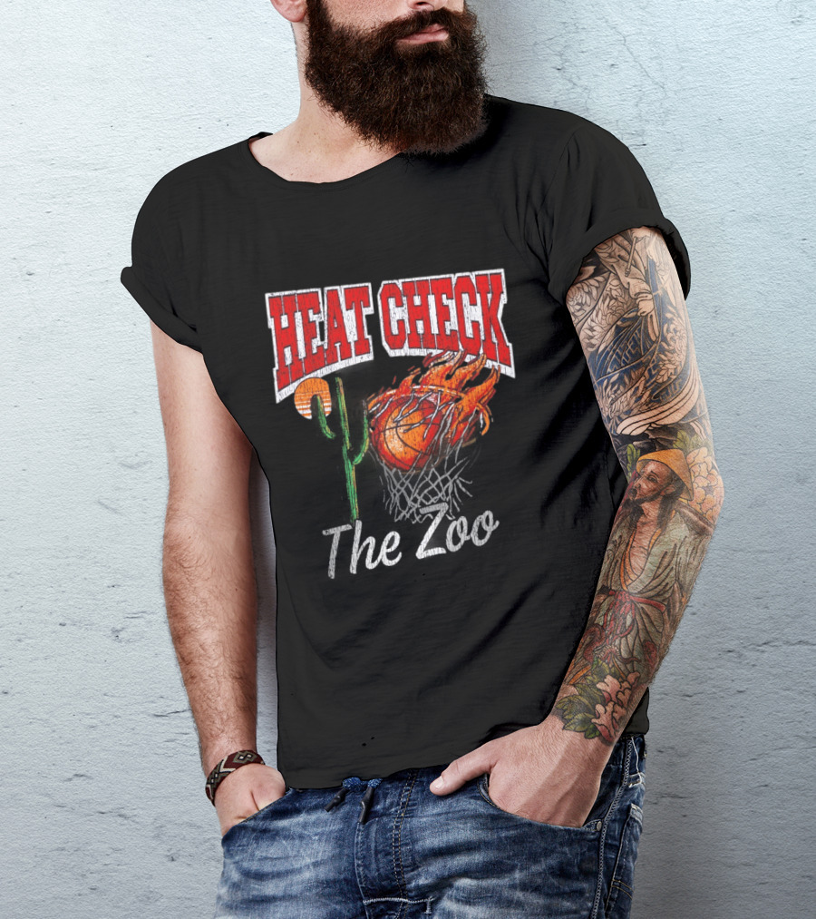 Heat Check The Zoo Flaming Basketball Cactus T-Shirt