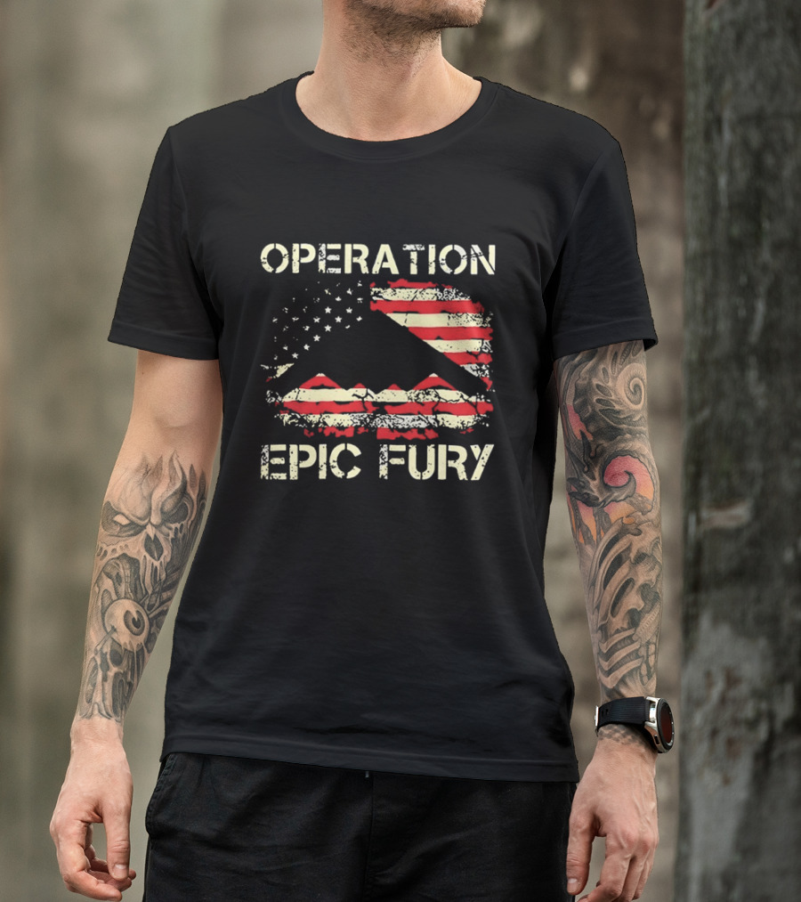 Operation Epic Fury US Israel Attack Iran Flag T-Shirt