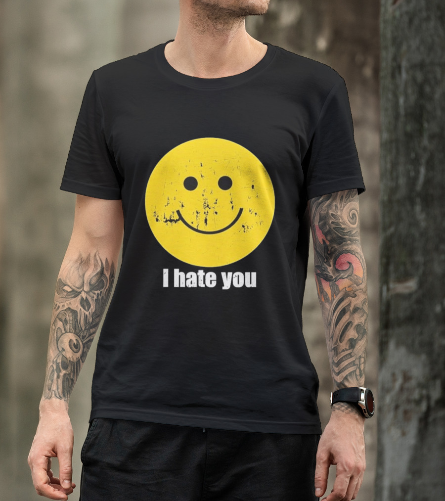 Harry I Hate You Smiley Face Distressed Grunge T-Shirt