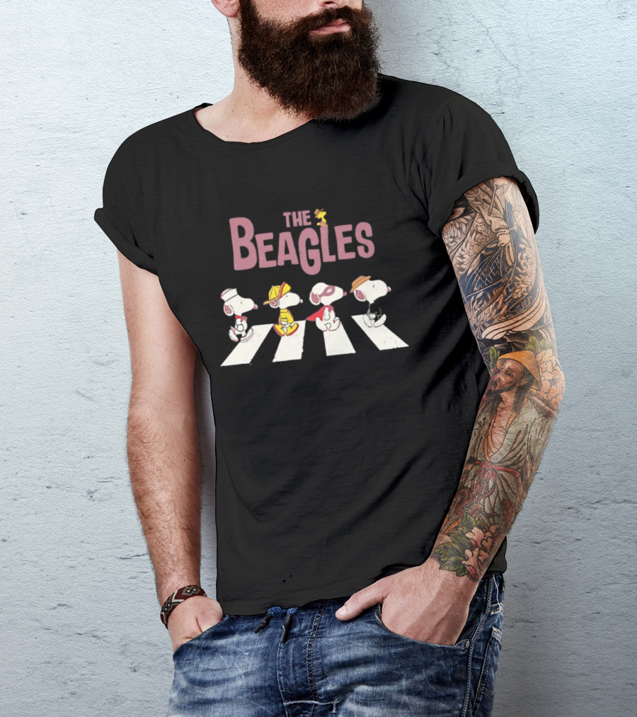 The Beagles Snoopy Woodstock Abbey Road T-Shirt