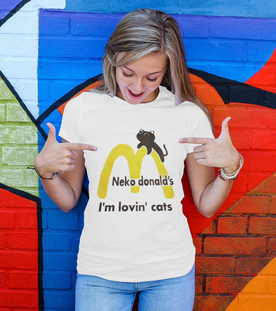 Neko Donald's I'm Lovin' Cats Black Cat Golden Arches T-Shirt