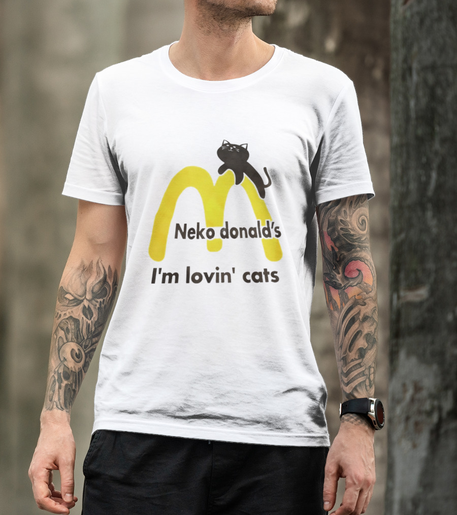 Neko Donald's I'm Lovin' Cats Black Cat Golden Arches T-Shirt