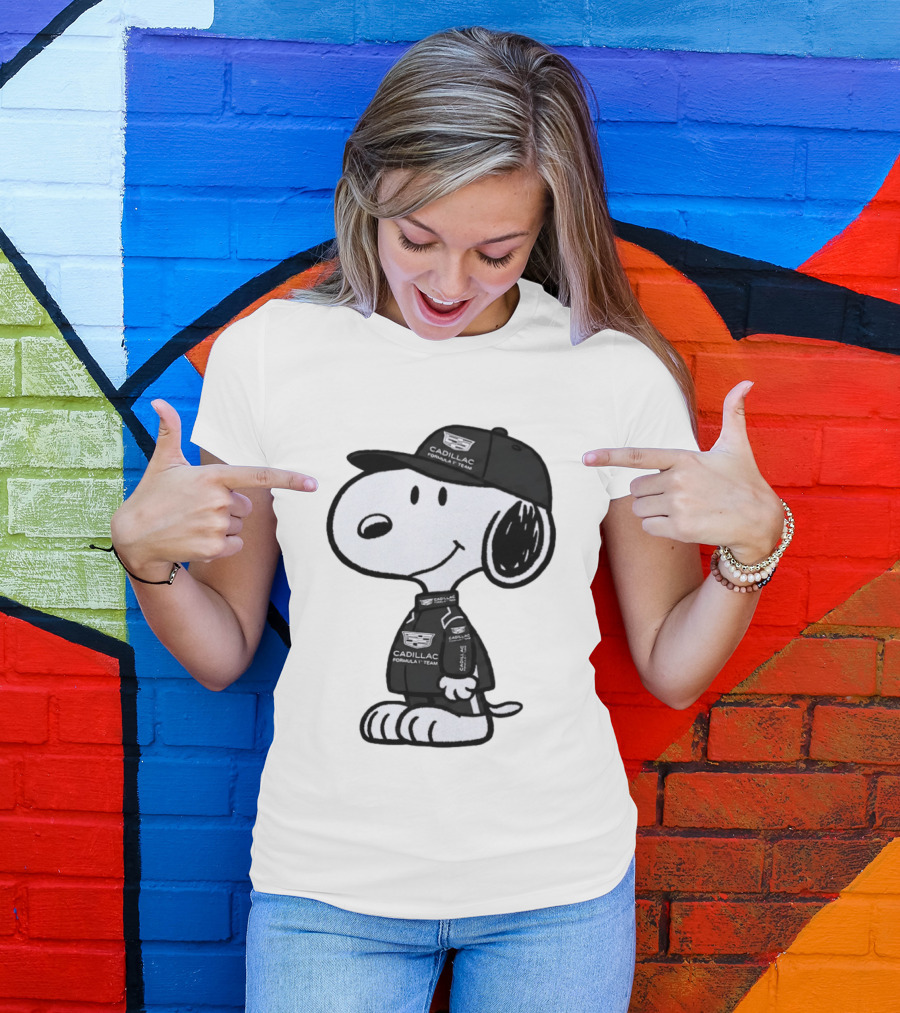 Snoopy Cadillac Formula 1 Team Racing Outfit T-Shirt