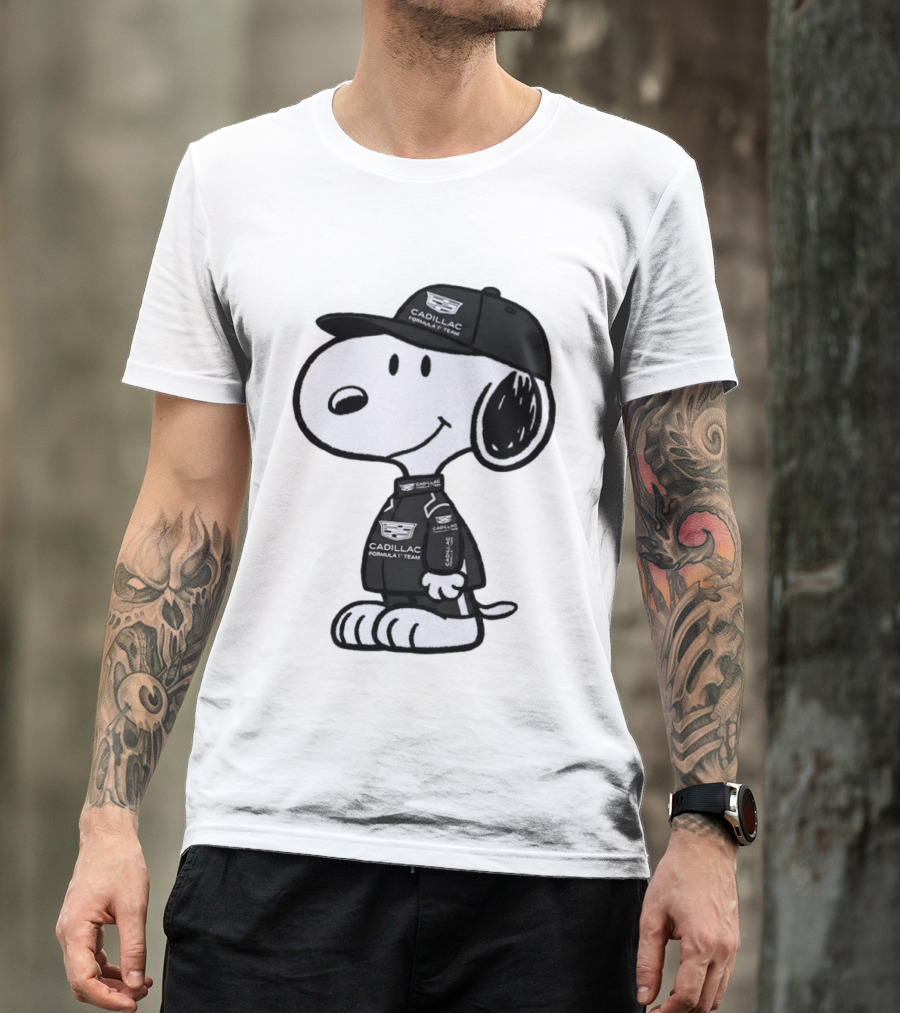 Snoopy Cadillac Formula 1 Team Racing Outfit T-Shirt