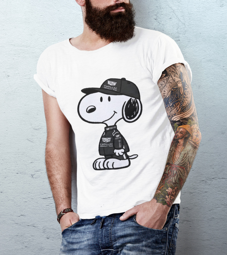 Snoopy Cadillac Formula 1 Team Racing Outfit T-Shirt