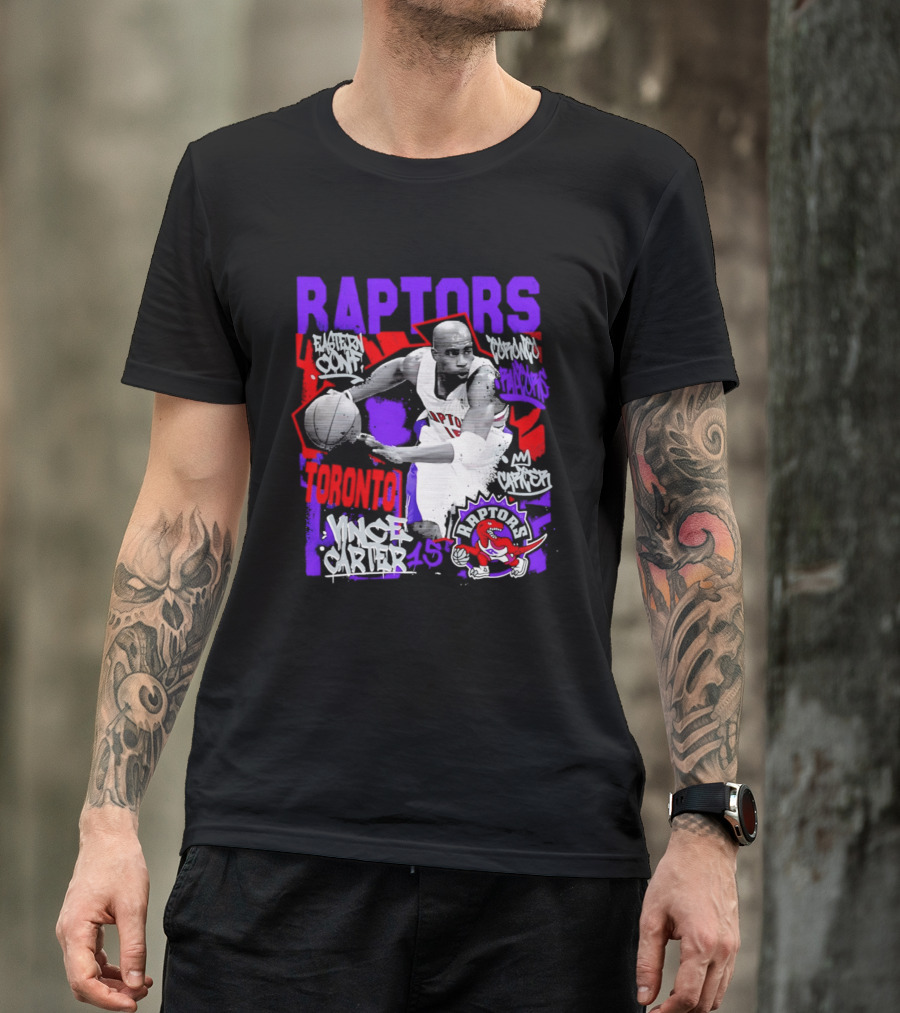 Toronto Raptors Vince Carter Chalked Up Player 15 Paint T-Shirt