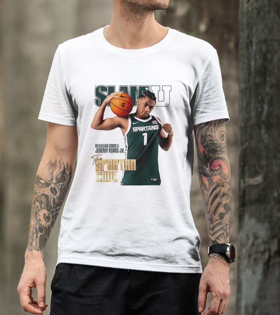 SlamU Jeremy Fears Jr Spartans The Spartan Code Michigan State T-Shirt