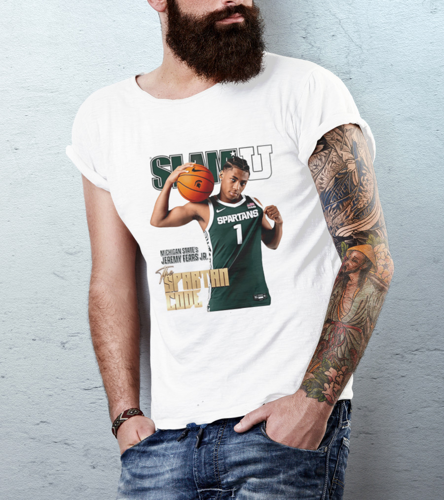 SlamU Jeremy Fears Jr Spartans The Spartan Code Michigan State T-Shirt