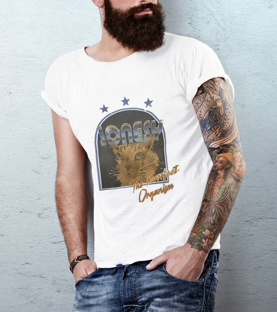 Jonesy The Purrfect Organism Cat Face Three Stars T-Shirt