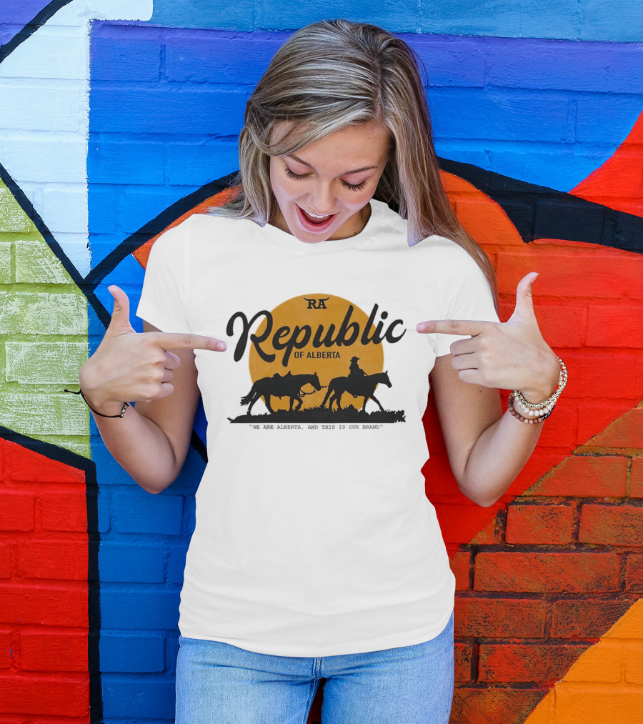 Republic Of Alberta We Are Alberta Brand Vintage Western Cowboy T-Shirt