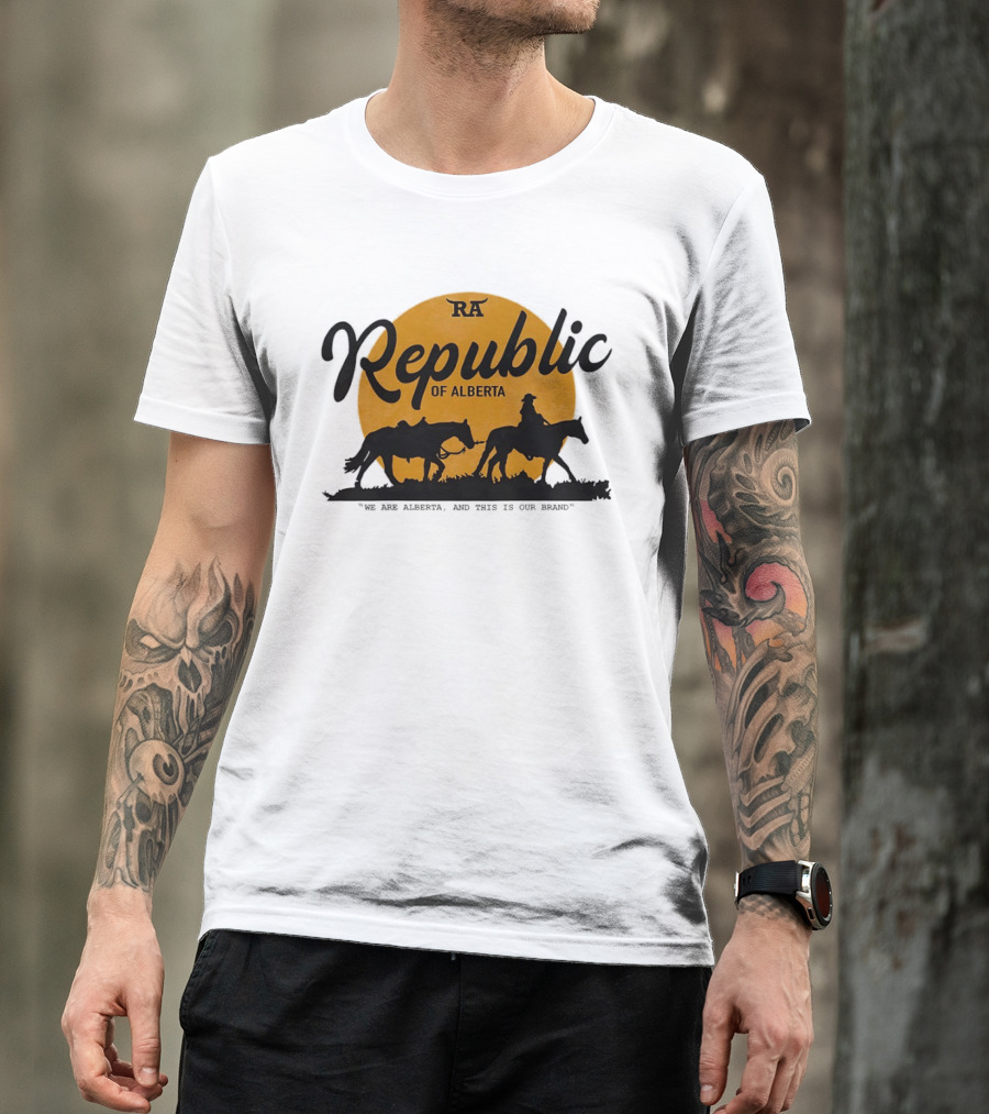 Republic Of Alberta We Are Alberta Brand Vintage Western Cowboy T-Shirt