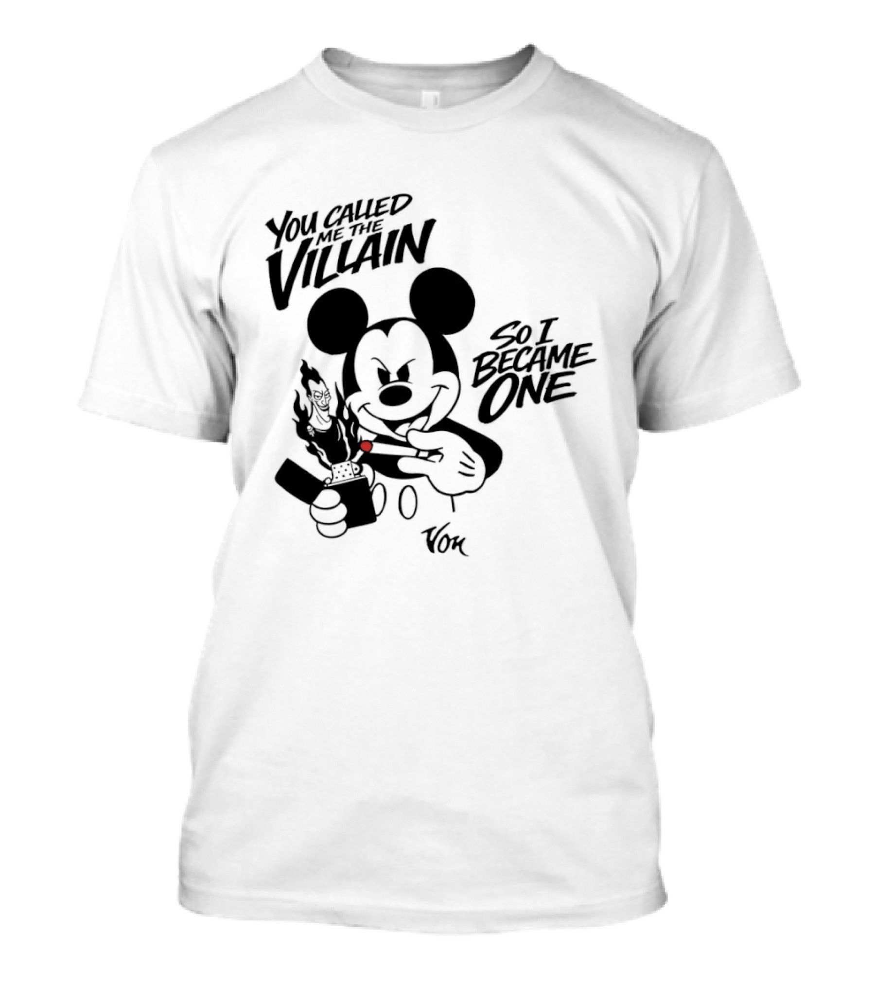 Mickey Mouse You Called Me The Villain So I Became One Smoking Cartoon T-Shirt