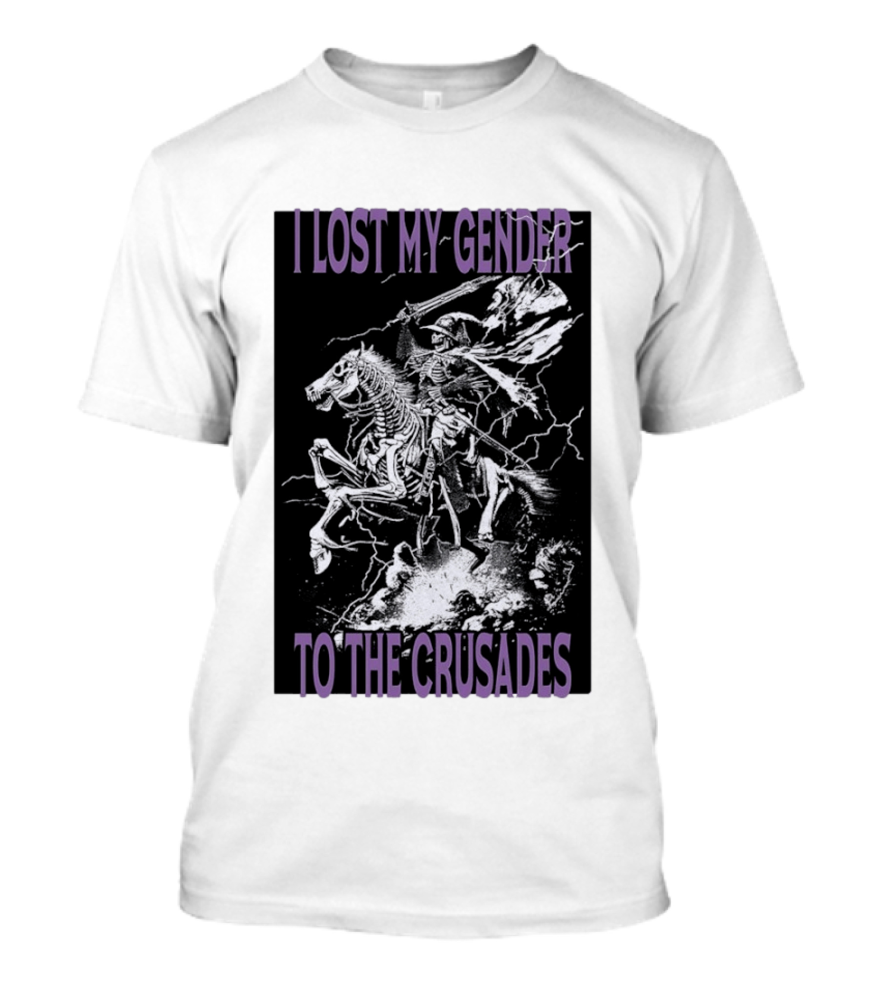 I Lost My Gender To The Crusades Skeleton Riding Horse Skeleton T-Shirt