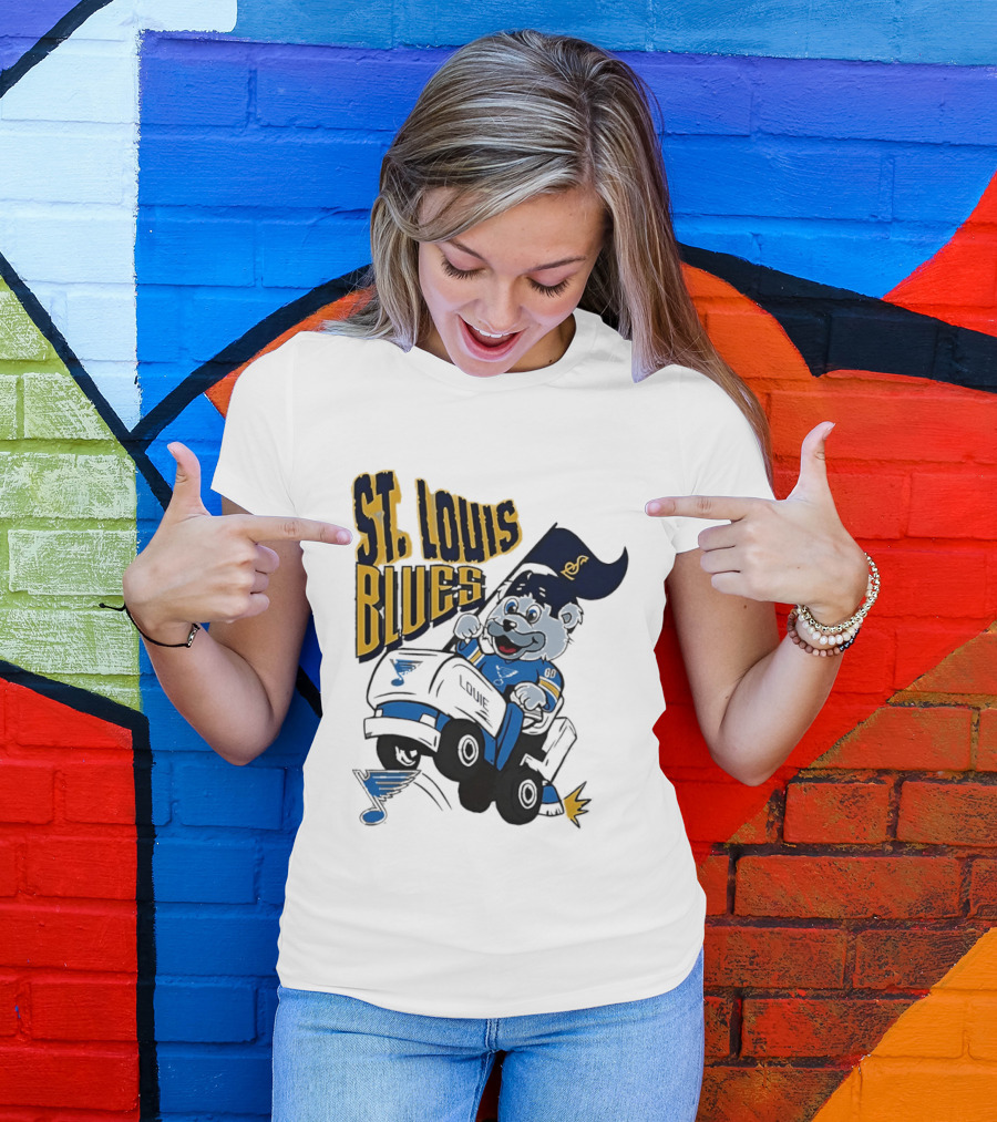 St Louis Blues Hockey Zamboni Bear Driving T-Shirt
