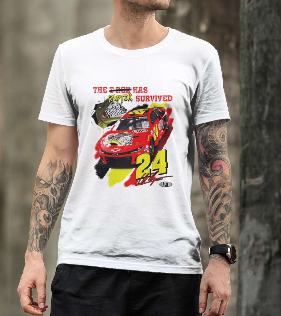 William Byron 24 NASCAR Chevrolet Camaro Raptor Survived King Of Tough T-Shirt