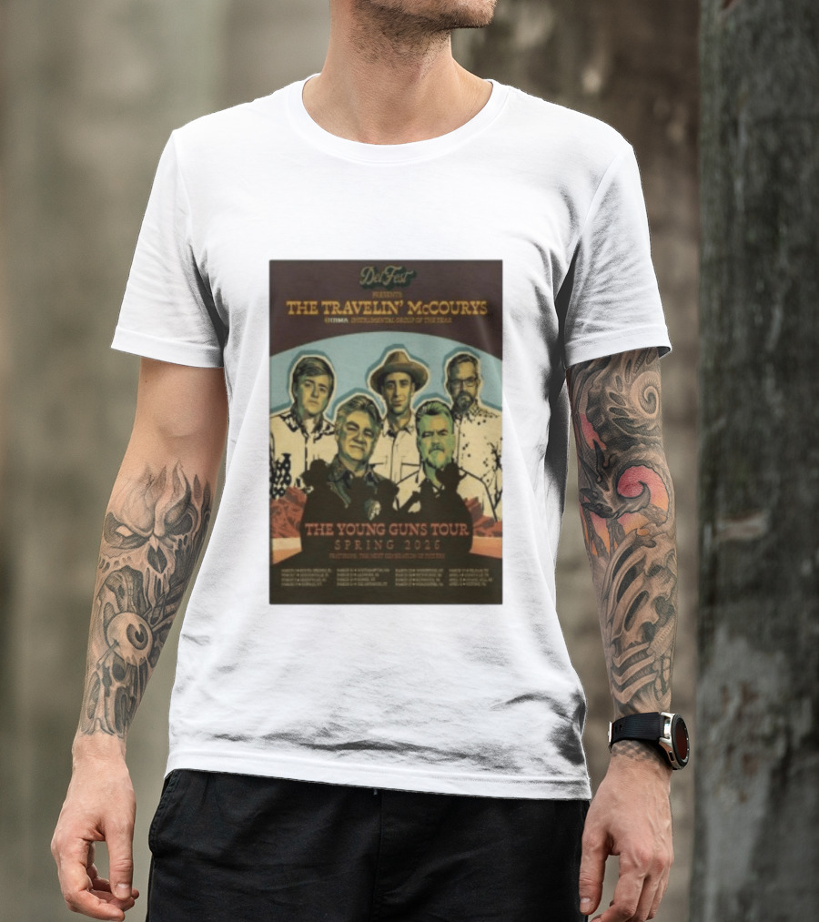 DelFest Presents The Travelin' McCourys IBMA Instrumental Group Of The Year The Young Guns Tour Spring 2026 Featuring The Next Generation Of Pickers T-Shirt
