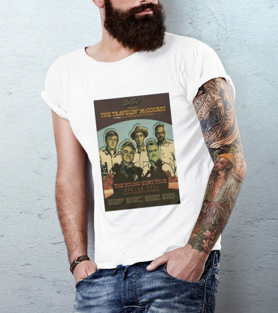 DelFest Presents The Travelin' McCourys IBMA Instrumental Group Of The Year The Young Guns Tour Spring 2026 Featuring The Next Generation Of Pickers T-Shirt