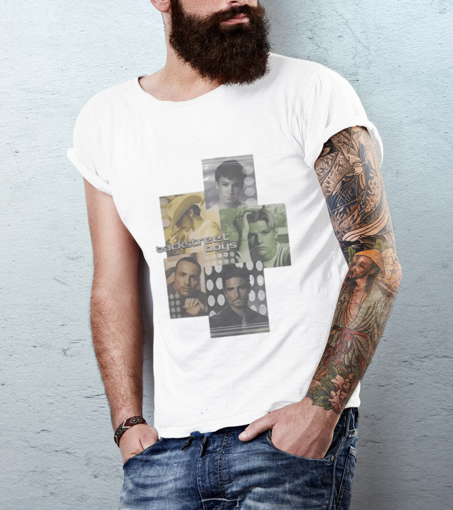 Backstreet Boys 2000 Era Original Justin Bieber Style Collage T-Shirt
