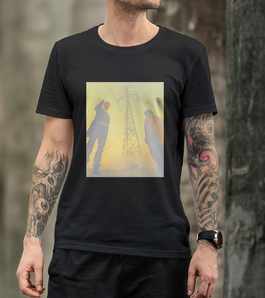 Brad Pitt Se7en Movie Scene With Gunpoint And Power Lines T-Shirt