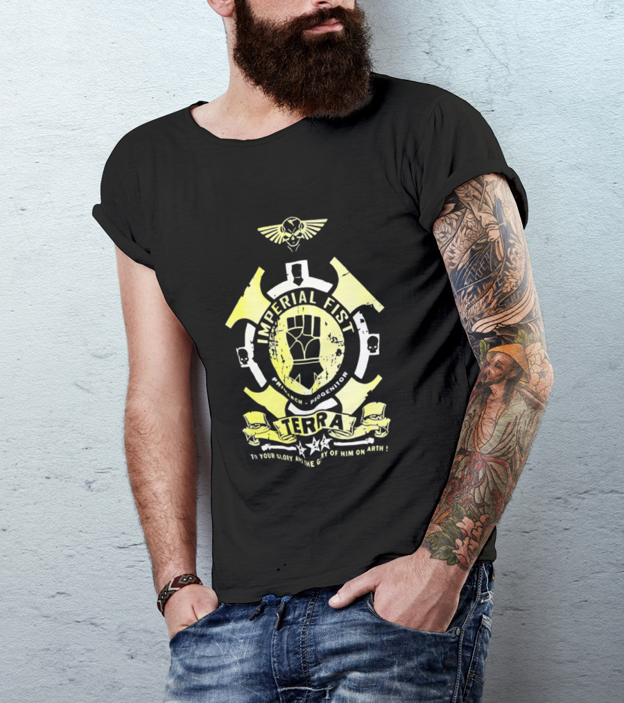 Imperial Fist Honor Terra Skull Emblem Icon Wings T-Shirt