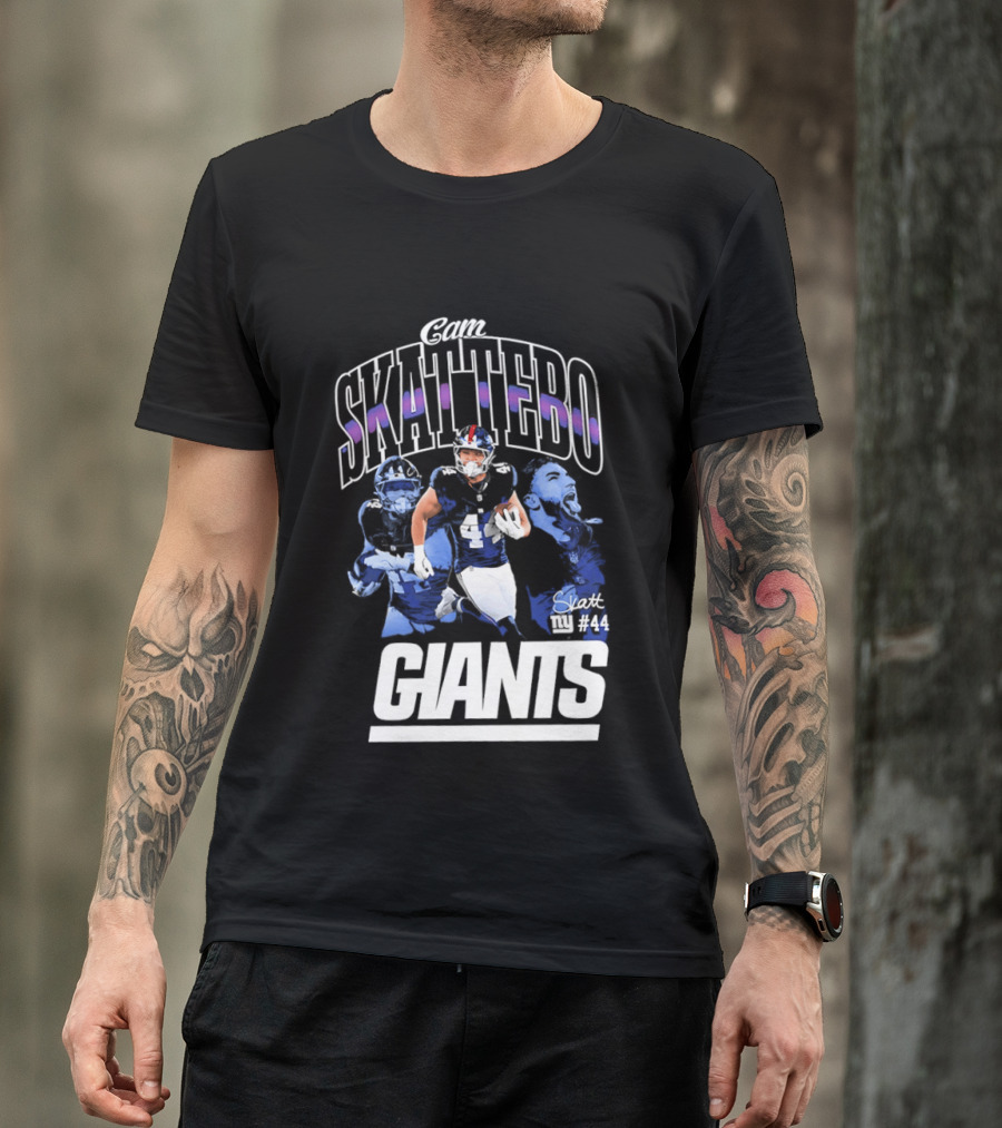 Giant Skattebo Giants Football Blue Sports Team #34 T-Shirt
