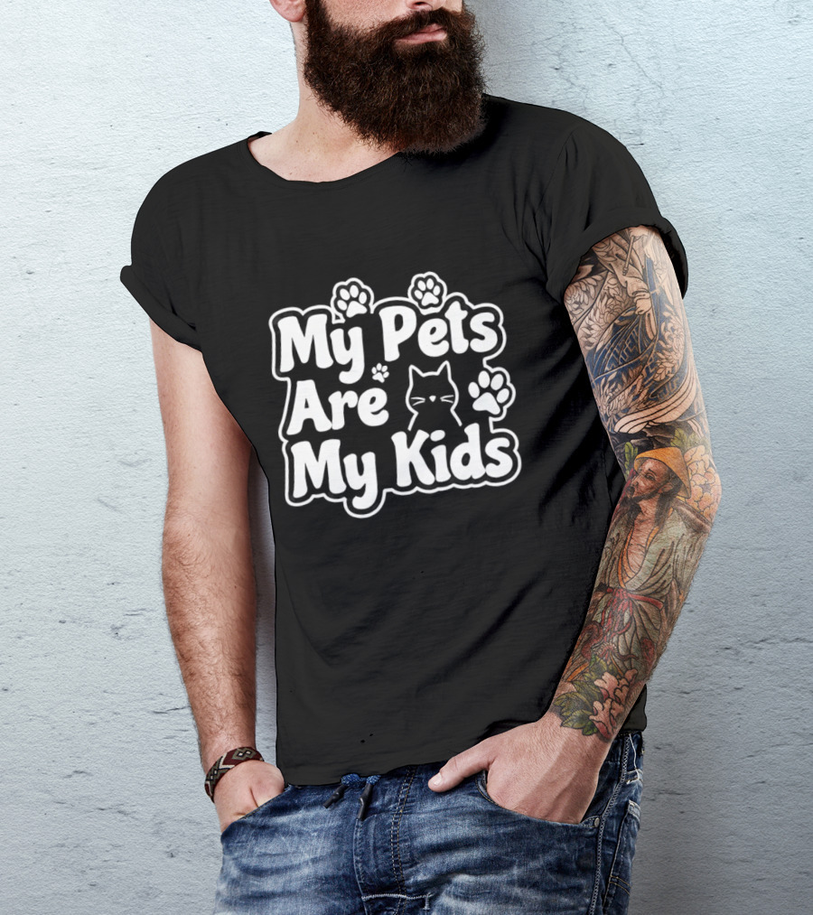 My Pets Are My Kids Cat Paw Prints T-Shirt