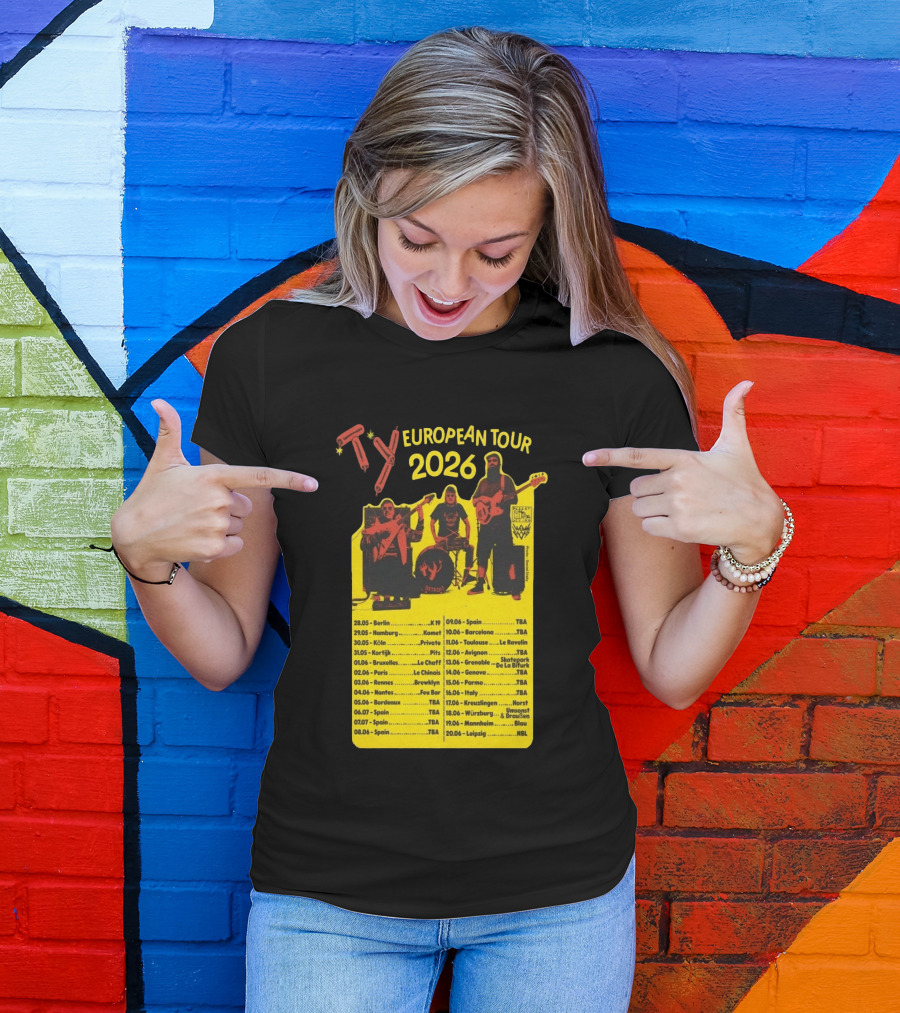 TY European Tour 2026 Band Tour Dates T-Shirt