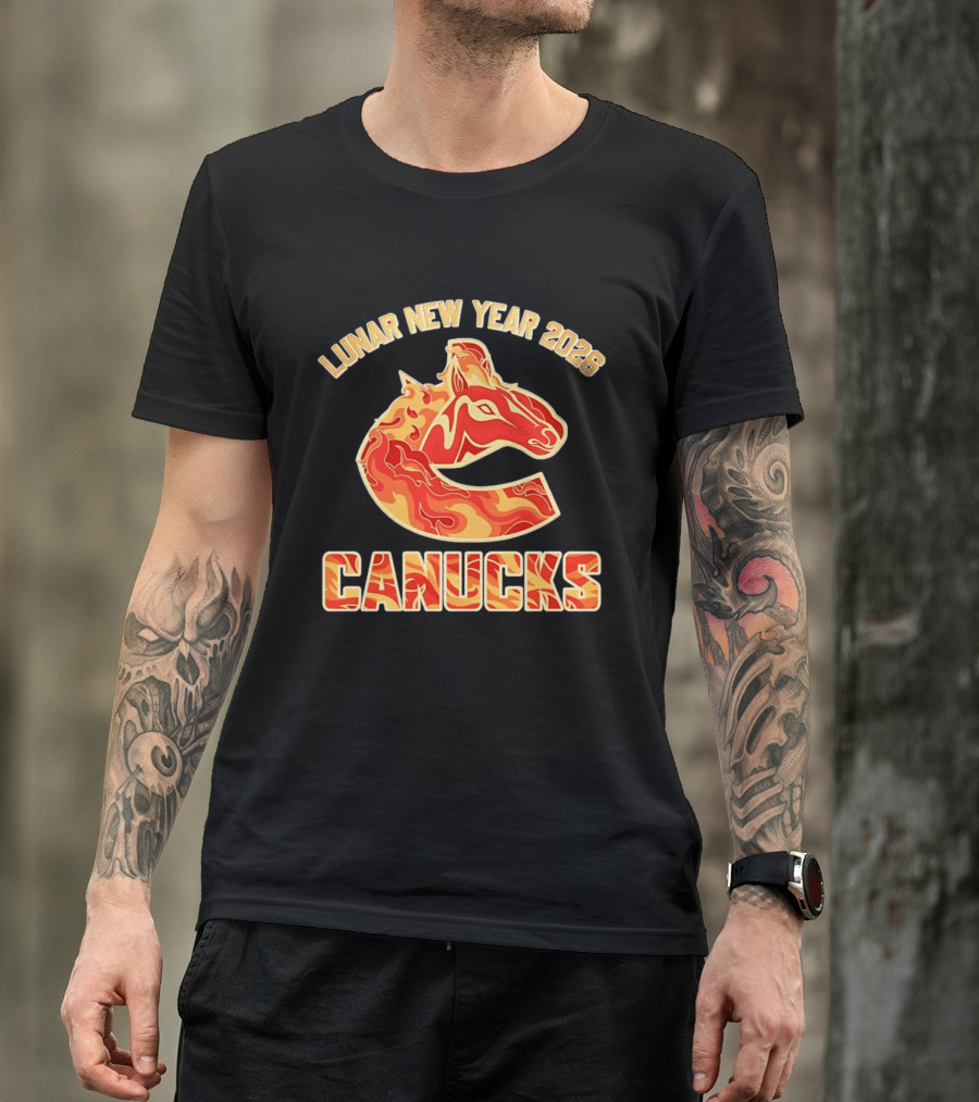 Lunar New Year 2026 Vancouver Canucks Horse T-Shirt