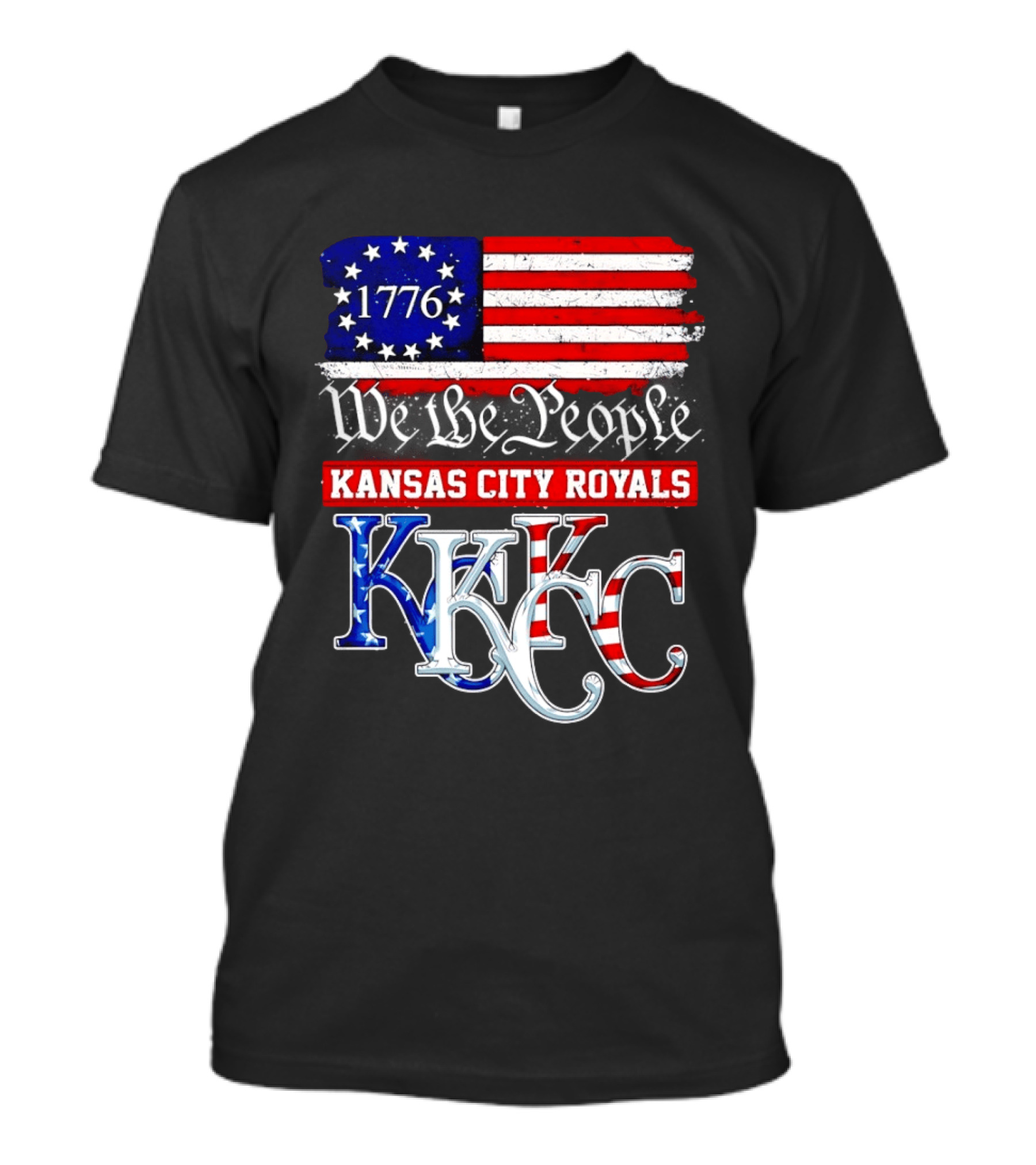 1776 We The People Kansas City Royals USA Flag KC T-Shirt